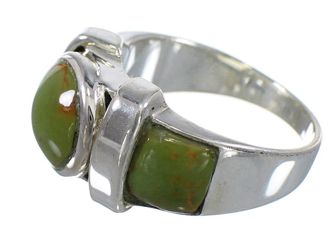 Turquoise And Genuine Sterling Silver Southwest Ring Size 6 VX61504