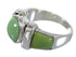 Southwest Sterling Silver And Turquoise Inlay Ring Size 7-1/4 VX61509