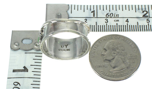 Authentic Sterling Silver Southwestern Turquoise Ring Size 8-1/2 AX92751