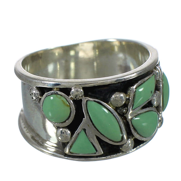 Silver Southwestern Turquoise Ring Size 5-1/4 AX92765