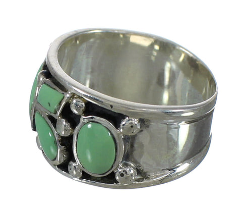 Silver Southwestern Turquoise Ring Size 5-1/4 AX92765