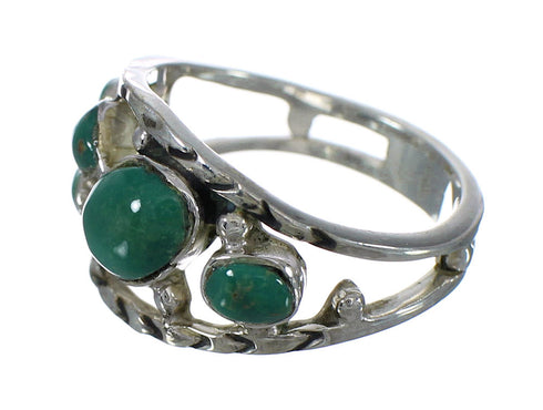 Turquoise And Authentic Sterling Silver Southwestern Ring Size 7-1/2 YX92726
