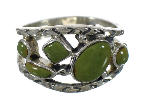 Genuine Sterling Silver And Turquoise Southwestern Ring Size 8 YX92868