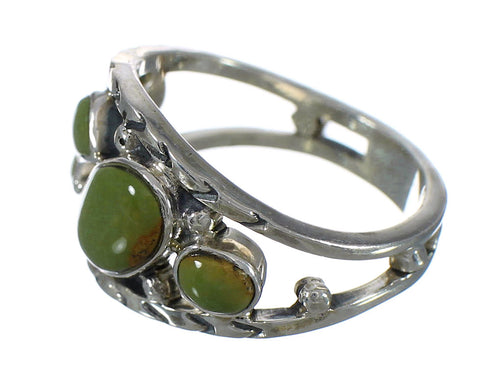 Genuine Sterling Silver And Turquoise Southwestern Ring Size 8 YX92868