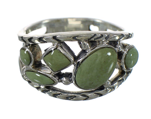 Turquoise Southwestern Genuine Sterling Silver Ring Size 7-1/4 YX92888