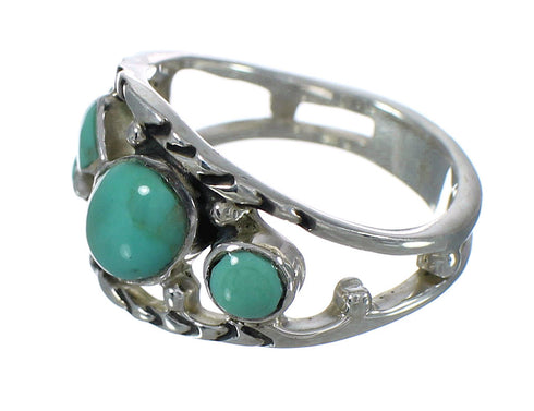 Genuine Sterling Silver Turquoise Southwestern Jewelry Ring Size 6-1/2 YX92942