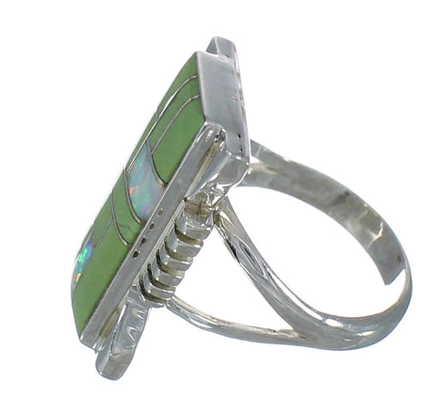 Southwest Sterling Silver Turquoise And Opal Ring Size 7-1/4 YX82727