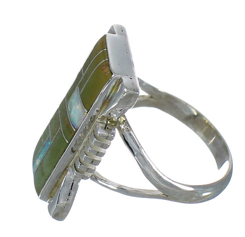 Southwestern Sterling Silver Opal Turquoise Ring Size 8-1/2 YX82752