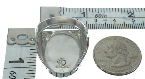 Southwestern Turquoise Opal And Silver Ring Size 11-3/4 YX82821