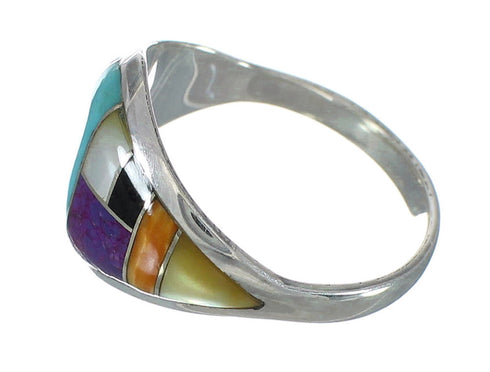 Multicolor Southwest Genuine Sterling Silver Ring Size 6-1/4 YX74999