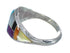 Silver Multicolor Inlay Ring Size 6-3/4 YX75004