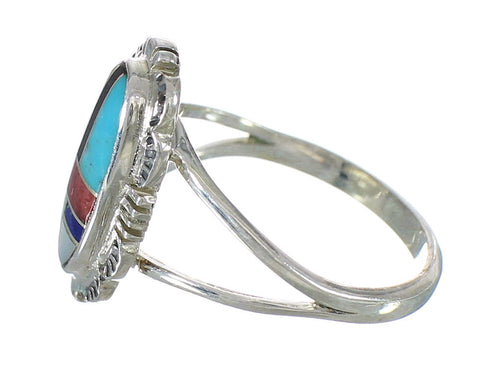 Sterling Silver And Multicolor Ring Size 5-1/4 YX75013