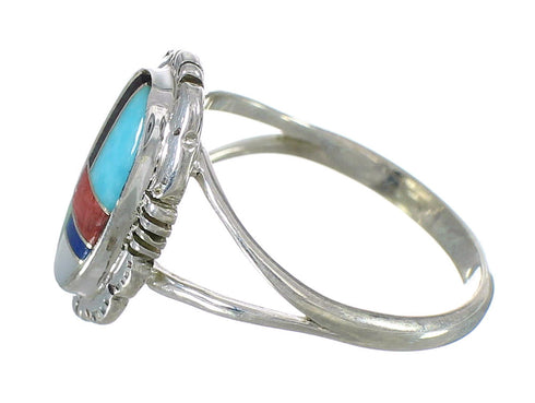 Genuine Sterling Silver And Multicolor Ring Size 5-1/2 YX75019