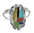 Sterling Silver And Mutlicolor Inlay Southwestern Ring Size 6-3/4 YX75027