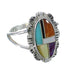 Multicolor Inlay And Sterling Silver Southwest Ring Size 5 YX75044