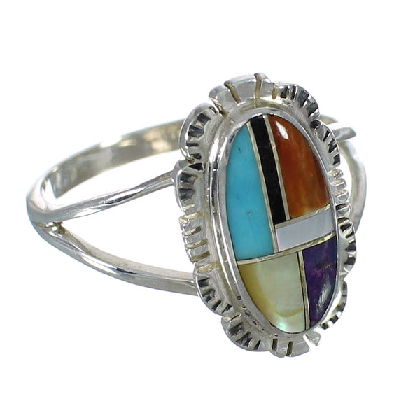 Multicolor Silver Jewelry Ring Size 6-1/4 YX75062