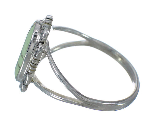 Southwestern Sterling Silver Opal And Turquoise Inlay Ring Size 4-3/4 WX70332