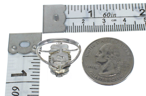 Southwestern Turquoise And Opal Inlay Genuine Sterling Silver Ring Size 6-3/4 WX70448