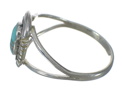 Southwestern Turquoise And Opal Genuine Sterling Silver Ring Size 8-1/4 WX70461