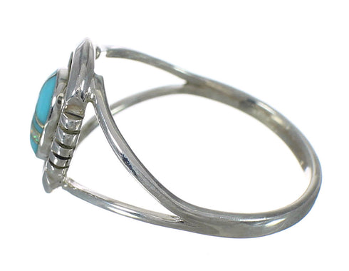 Southwestern Turquoise And Opal Authentic Sterling Silver Ring Size 7-1/4 WX70507