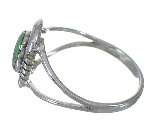 Southwestern Silver Turquoise And Opal Inlay Ring Size 7-1/4 WX70580