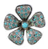 Turquoise And Opal Sterling Silver Flower Ring Size 7 WX70635