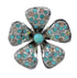 Sterling Silver Flower Turquoise And Opal Ring Size 7 WX70639