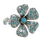 Southwestern Sterling Silver Flower Opal And Turquoise Ring Size 8 WX70659