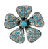 Southwestern Sterling Silver Flower Opal And Turquoise Ring Size 8 WX70659