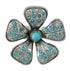 Southwest Turquoise And Opal Flower Silver Ring Size 6-1/2 WX70703