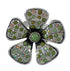 Southwest Turquoise And Opal Genuine Sterling Silver Flower Ring Size 8-3/4 WX70729