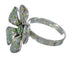 Southwest Turquoise And Opal Genuine Sterling Silver Flower Ring Size 8-3/4 WX70729