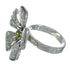 Southwestern Turquoise And Opal Genuine Sterling Silver Flower Ring Size 5-3/4 WX70733