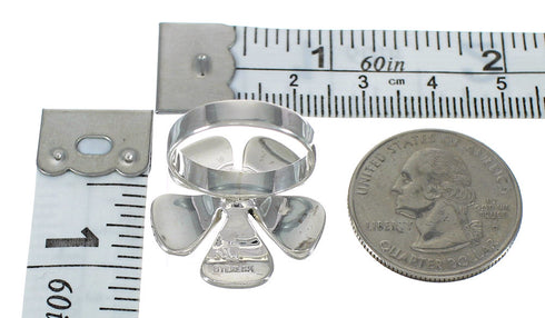 Southwestern Turquoise And Opal Genuine Sterling Silver Flower Ring Size 5-3/4 WX70733