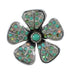 Turquoise And Opal Southwestern Genuine Sterling Silver Flower Ring Size 7-1/4 WX70752