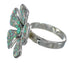 Turquoise And Opal Southwestern Genuine Sterling Silver Flower Ring Size 7-1/4 WX70752