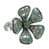 Silver Turquoise And Opal Flower Southwestern Ring Size 8-1/4 WX70776