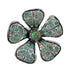 Silver Turquoise And Opal Flower Southwestern Ring Size 8-1/4 WX70776