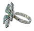 Silver Turquoise And Opal Flower Southwestern Ring Size 8-1/4 WX70776