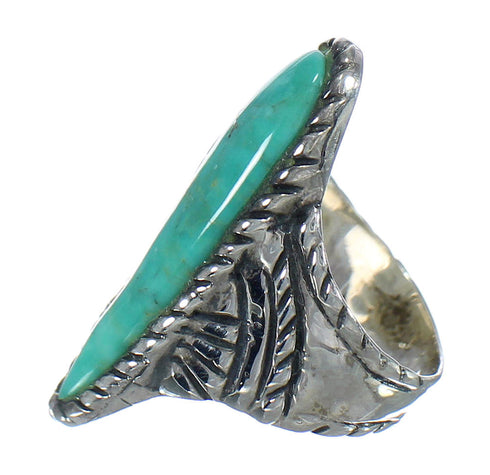 Turquoise Southwestern Sterling Silver Ring Size 5 RX62709