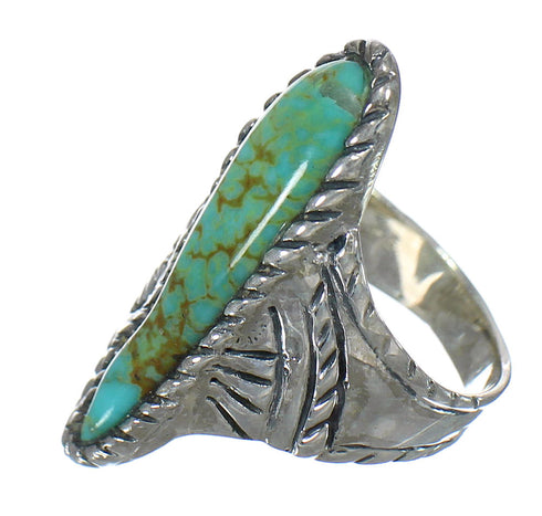 Turquoise Genuine Sterling Silver Southwestern Ring Size 6-1/2 RX62724