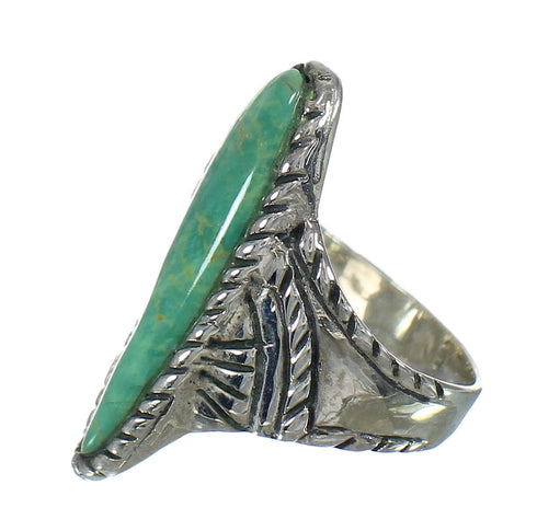 Sterling Silver Southwest Turquoise Ring Size 5-1/4 RX62787