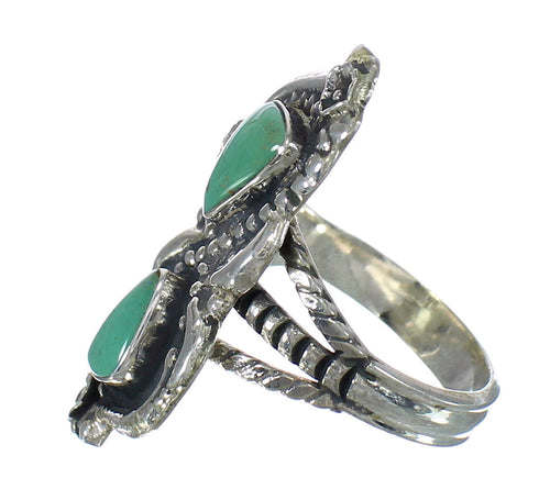 Southwest Turquoise And Sterling Silver Ring Size 7-3/4 RX62810