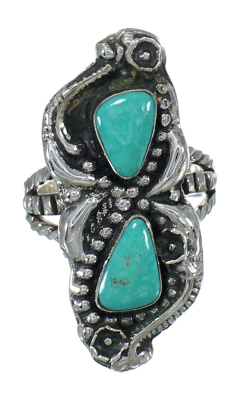 Turquoise And Sterling Silver Southwest Ring Size 6-3/4 RX62834