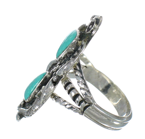 Turquoise And Sterling Silver Southwest Ring Size 6-3/4 RX62834