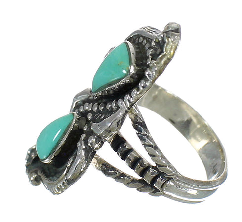 Genuine Sterling Silver Southwest Turquoise Ring Size 6-3/4 RX62872