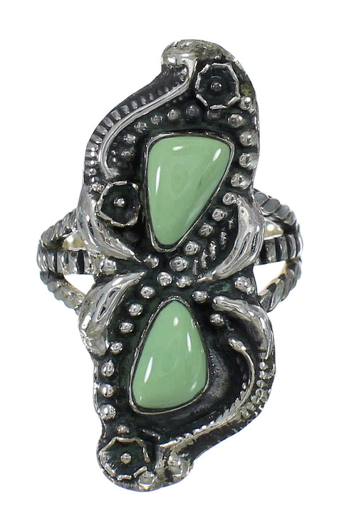 Turquoise Southwestern Sterling Silver Ring Size 8-1/4 RX62962
