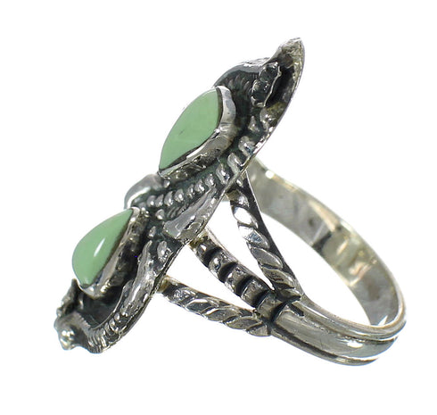 Turquoise Southwestern Sterling Silver Ring Size 8-1/4 RX62962