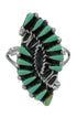 Southwest Needlepoint Silver And Turquoise Ring Size 8-3/4 RX62980