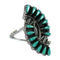 Genuine Sterling Silver Needlepoint Turquoise Ring Size 7-3/4 RX62993